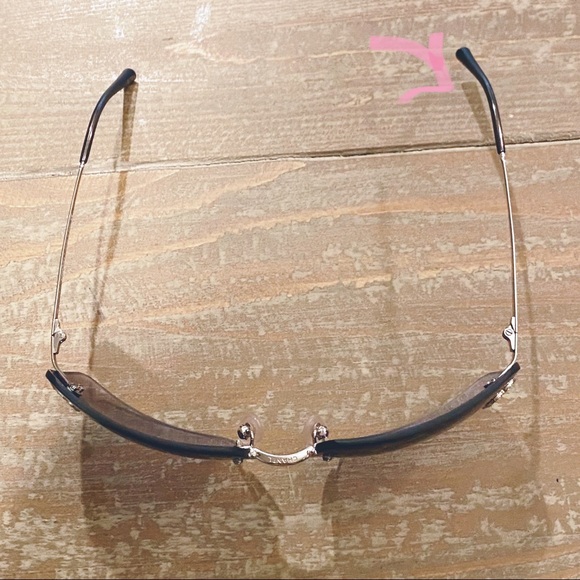 RARE CHANEL Rimless Sunglasses 4017 D Blue Purple Gradient Rhinestones - Picture 11 of 15